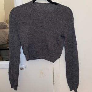 Gray cropped sweater